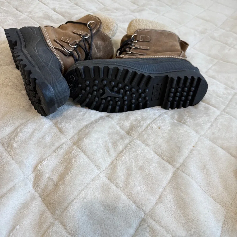 LL Bean Mens Wildcat Boots Brown Black Leather Waterproof Snow Winter 11 Medium